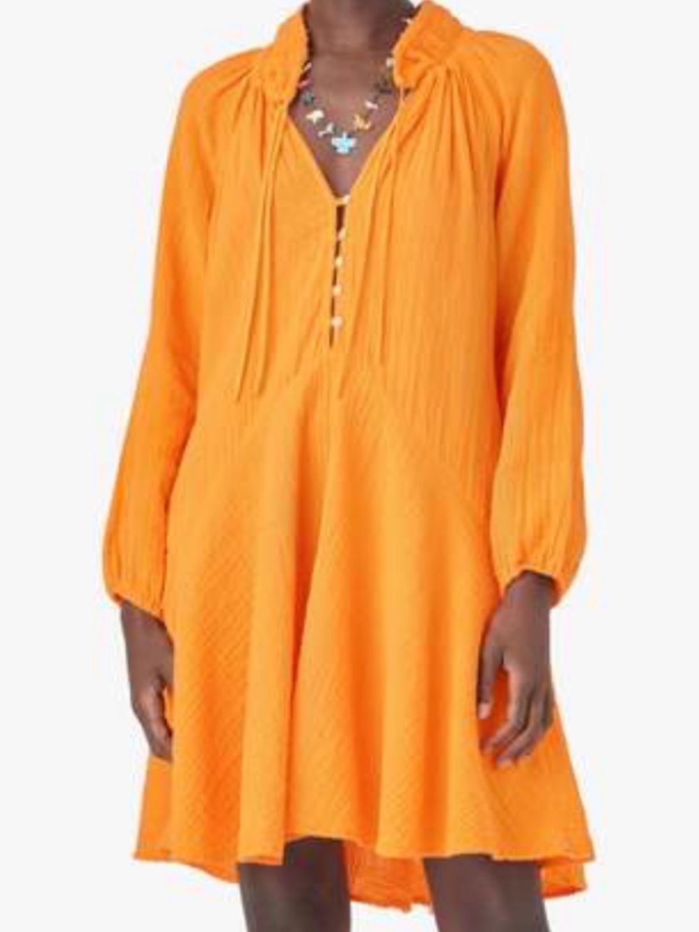 XiRENA Lola Cotton Gauze Long Sleeve Mini Dress size S